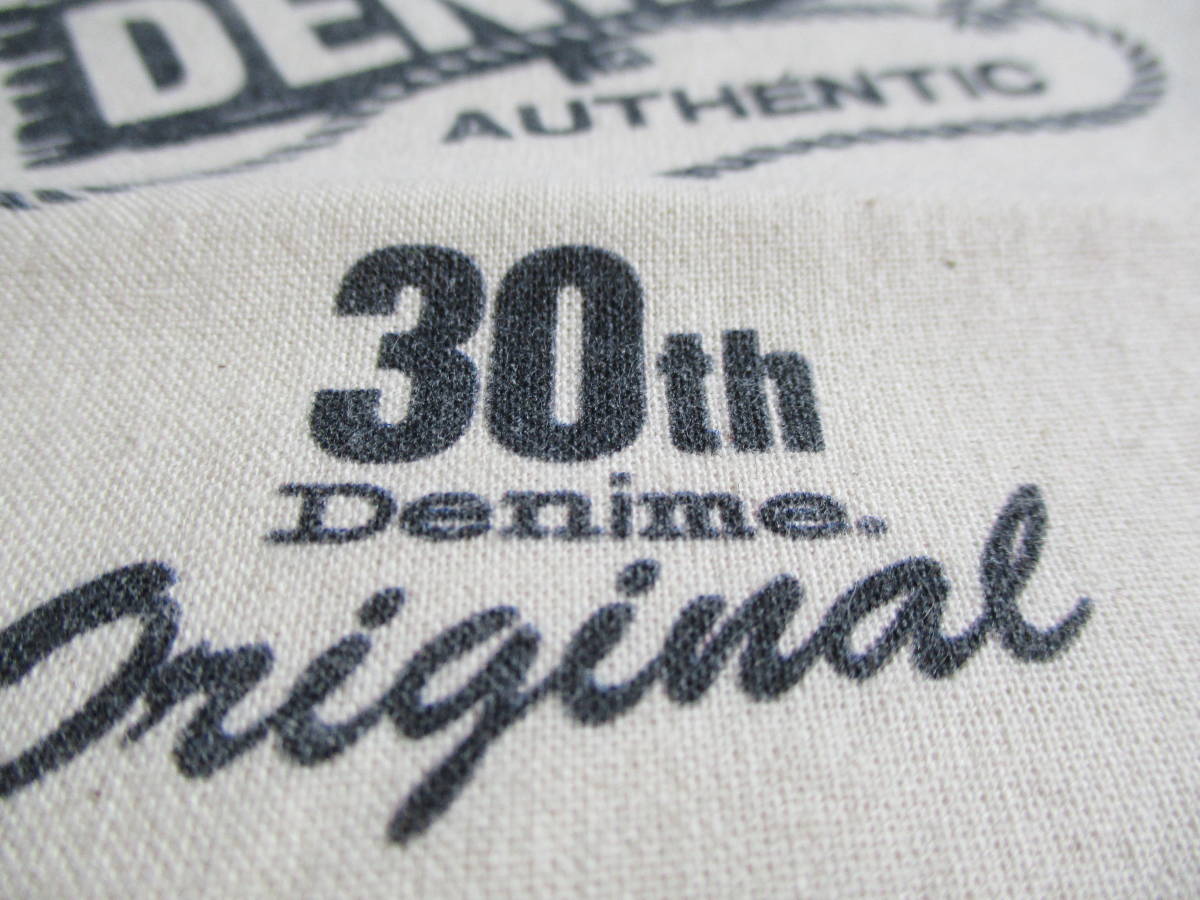  unused * Denime *DENIME* cotton eko-bag * 30 anniversary commemoration 30th unbleached cloth black character 1