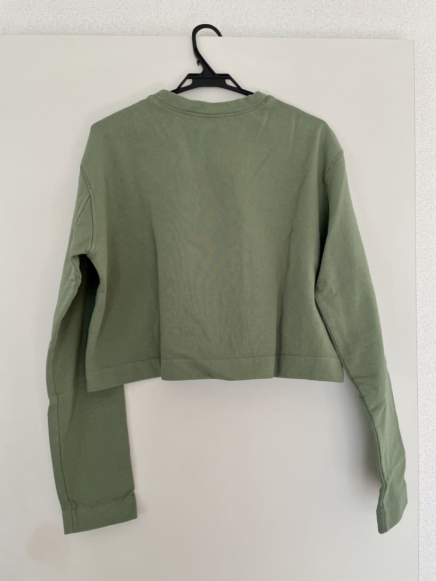 Acne studious クロップト スウェットdusty green 新品 - アクネ