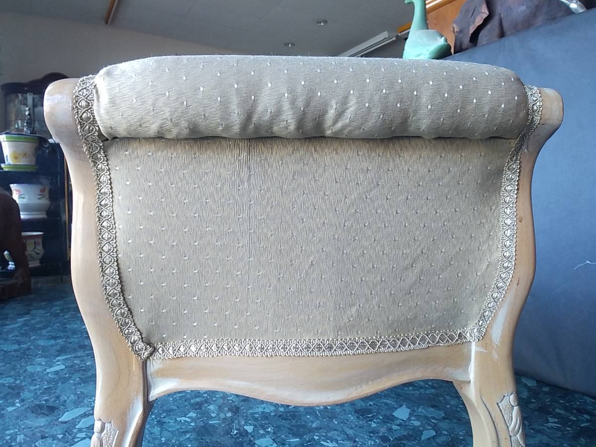 ITALY　イタリア製　イタリー　ベンチ　カウチ　スツール　チェアー　オットマン　ベッド　椅子　長椅子　白　金　_画像6