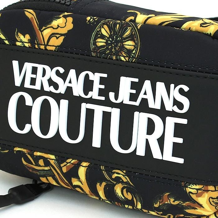 VERSACE JEANS COUTURE ヴェルサーチジーンズクチュール ボディバッグ バロック バロッコ柄 ブラック