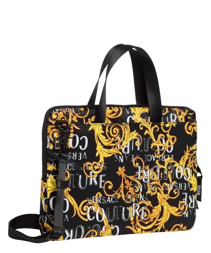 つやあり VERSACE JEANS COUTURE ハンドバッグ バロック ブラック