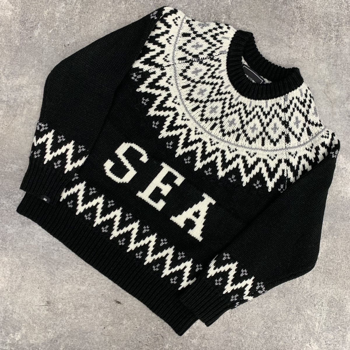 超爆安 ブラック 22AW BLACK ニット ノルディックセーター SWEATER