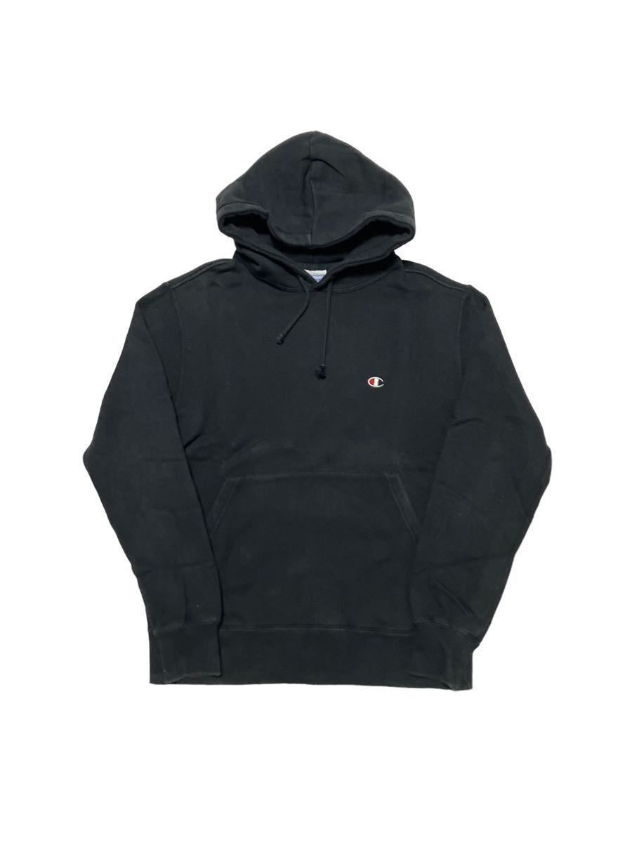 Champion black eyes equipped sweat Parker sizeM[760]