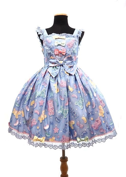 Angelic Pretty Jelly Candy Toys Heart jumper skirt & ribbon barrette SET Angelic Pretty 
