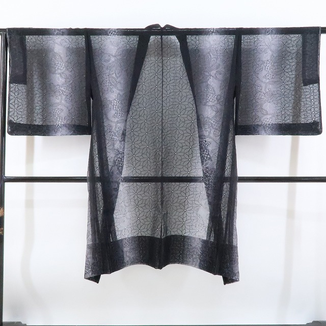 ゆめsaku2 新品 オーガンジー ロング丈 仕付け糸付 着物“静かに神秘を漂わせる満開の季節”長羽織 1235 4