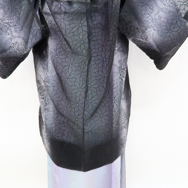 ゆめsaku2 新品 オーガンジー ロング丈 仕付け糸付 着物“静かに神秘を漂わせる満開の季節”長羽織 1235 7