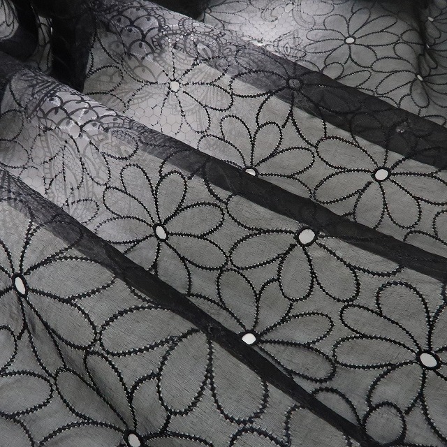 ゆめsaku2 新品 オーガンジー ロング丈 仕付け糸付 着物“静かに神秘を漂わせる満開の季節”長羽織 1235 8