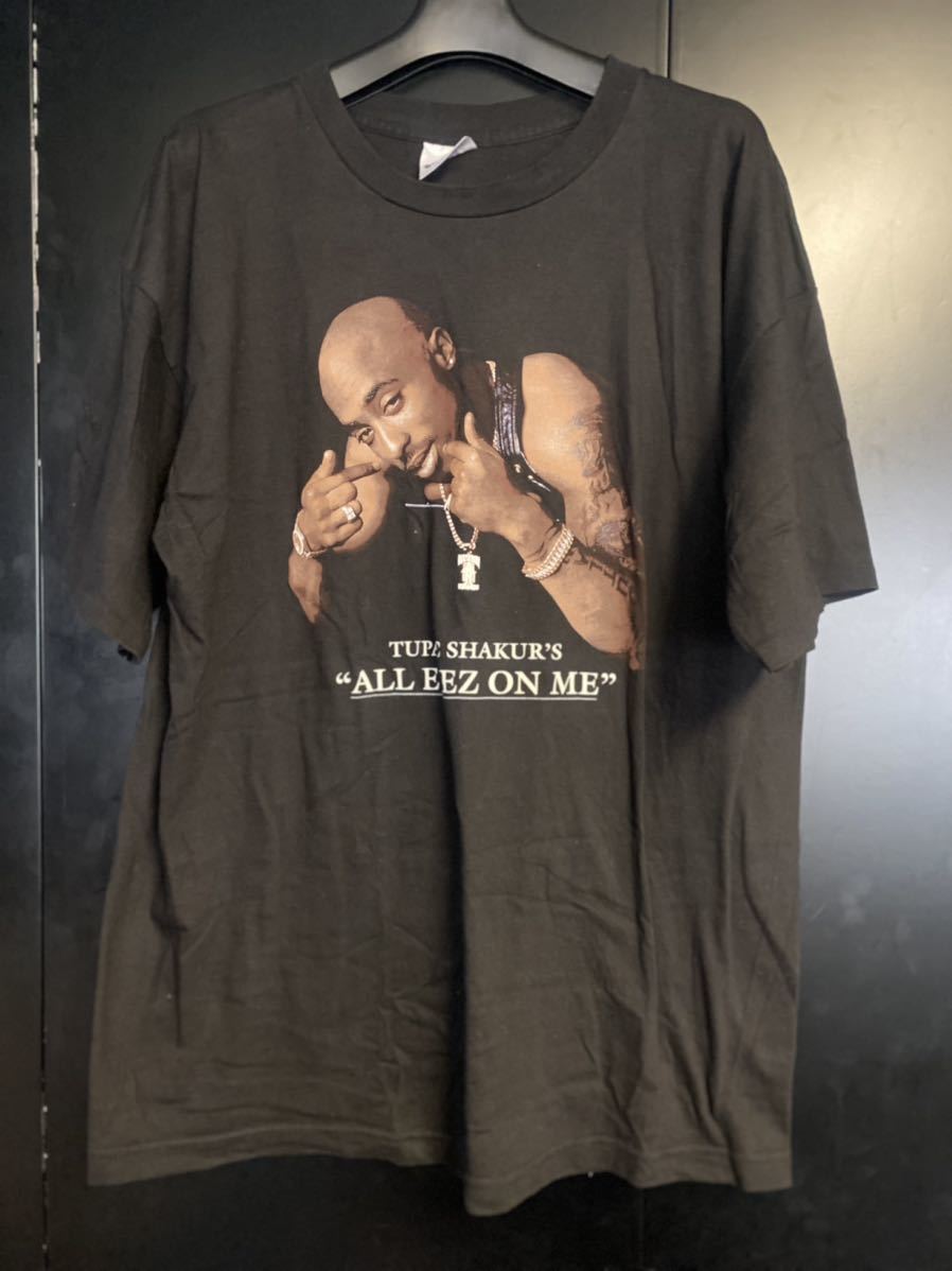 90'S当時物2PAC All Eyes On Me Tシャツ ヴィンテージ　サイズXL Ice Cube ブラック　Nas USA製　HIP HOP Tシャツ　Snoop Dogg _画像1