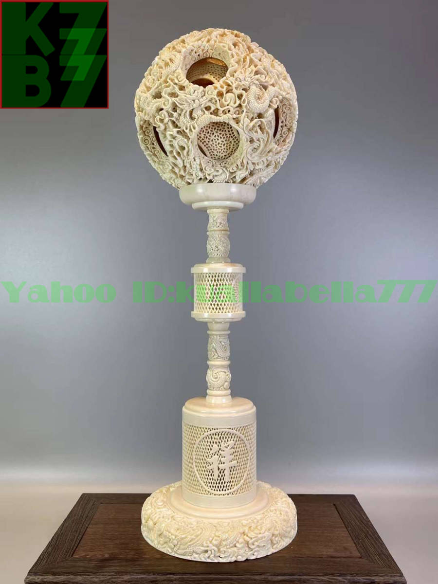 [.. ornament ] mammoth ornament [ dragon . four sea .. lamp ]100% hand made Buddhism family Buddhist altar Buddhist altar fittings ornament better fortune feng shui sculpture handicraft objet d'art * height 365mm, weight 688g P85