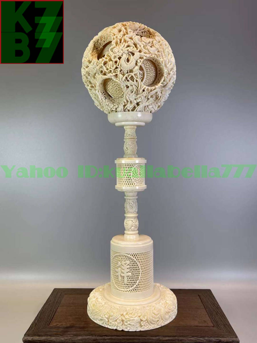 [.. ornament ] mammoth ornament [ dragon . four sea .. lamp ]100% hand made Buddhism family Buddhist altar Buddhist altar fittings ornament better fortune feng shui sculpture handicraft objet d'art * height 365mm, weight 688g P85