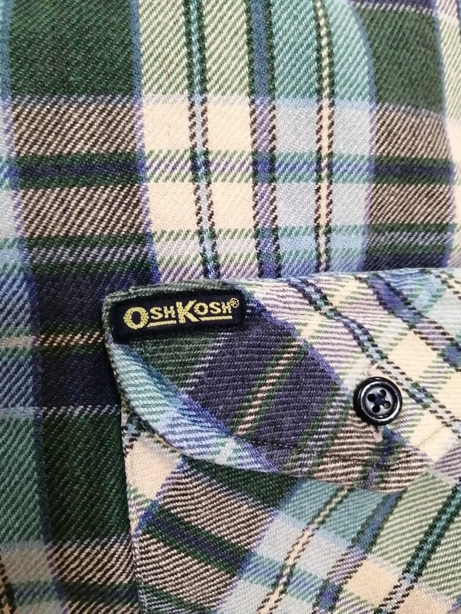 【週末SALE中　600円OFF中です】 OSHKOSH チェック柄 ネルシャツ Lサイズ　長袖 フランネルシャツ