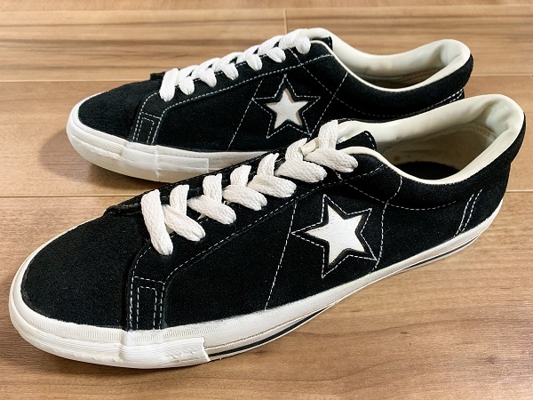 良品、ビンテージ、レア! CONVERSE コンバース ONESTAR LOW ワンスター スエード 黒 1990年代USA製 28.5cm US10 オリジナル ジャックスターの画像1