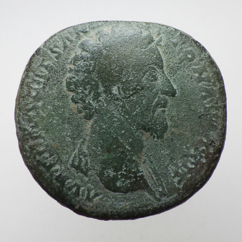 【古代ローマコイン】Marcus Aurelius（マルクス・アウレリウス）クリーニング済 ブロンズコイン 銅貨(nBbnFQ45dU)_画像1