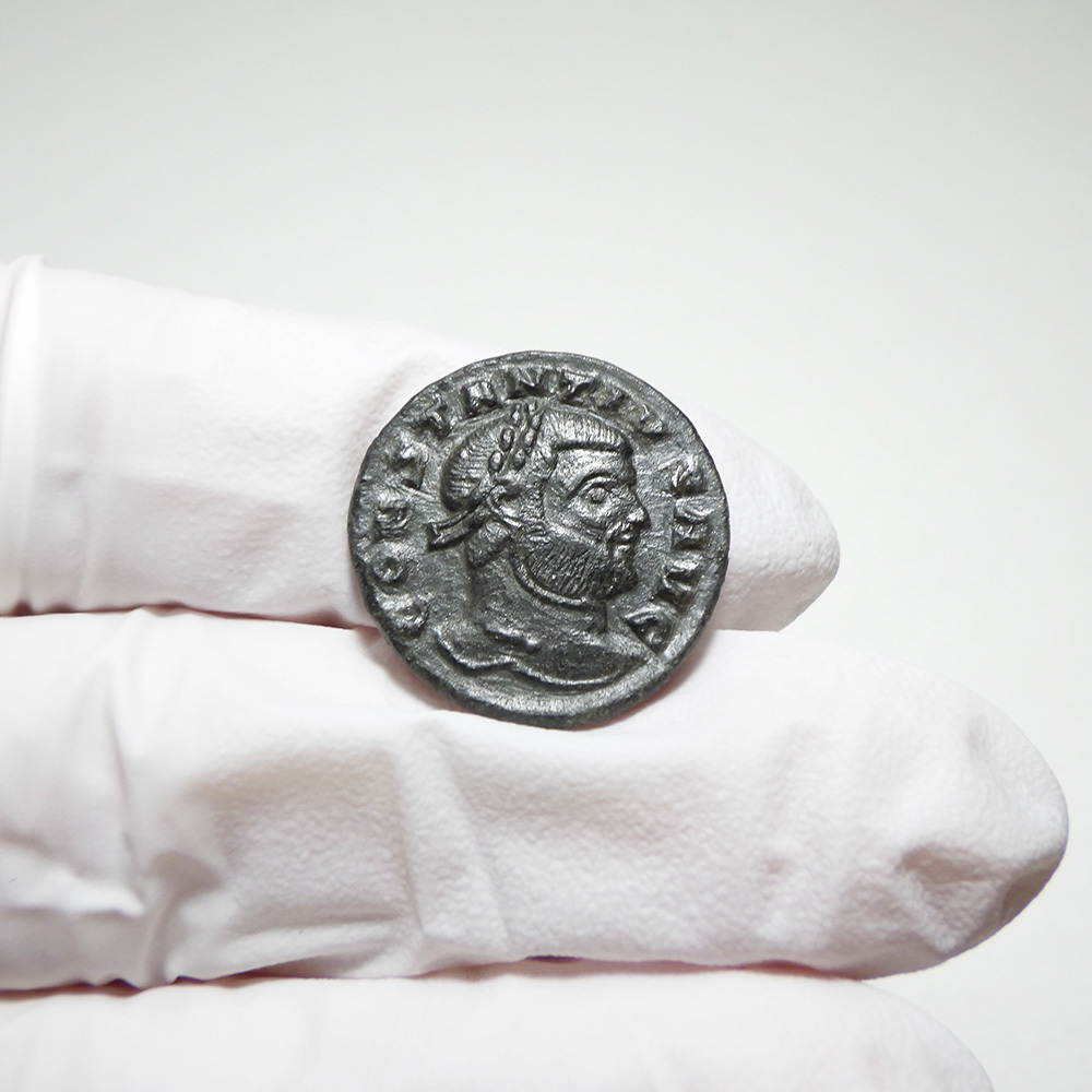 【古代ローマコイン】Constantius I Chlorus（コンスタンティウス・クロルス）クリーニング済 ブロンズコイン 銅貨 デナリウス(UgkzfWtbmt)_画像3