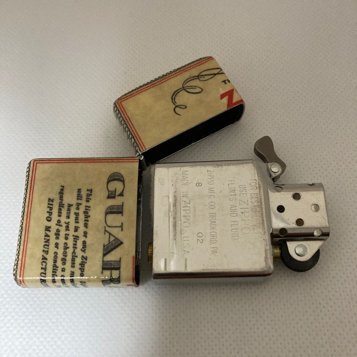 ZIPPO  GUARANTEE  全面加工　レア　未使用　極美品　専用箱付き　2002年製