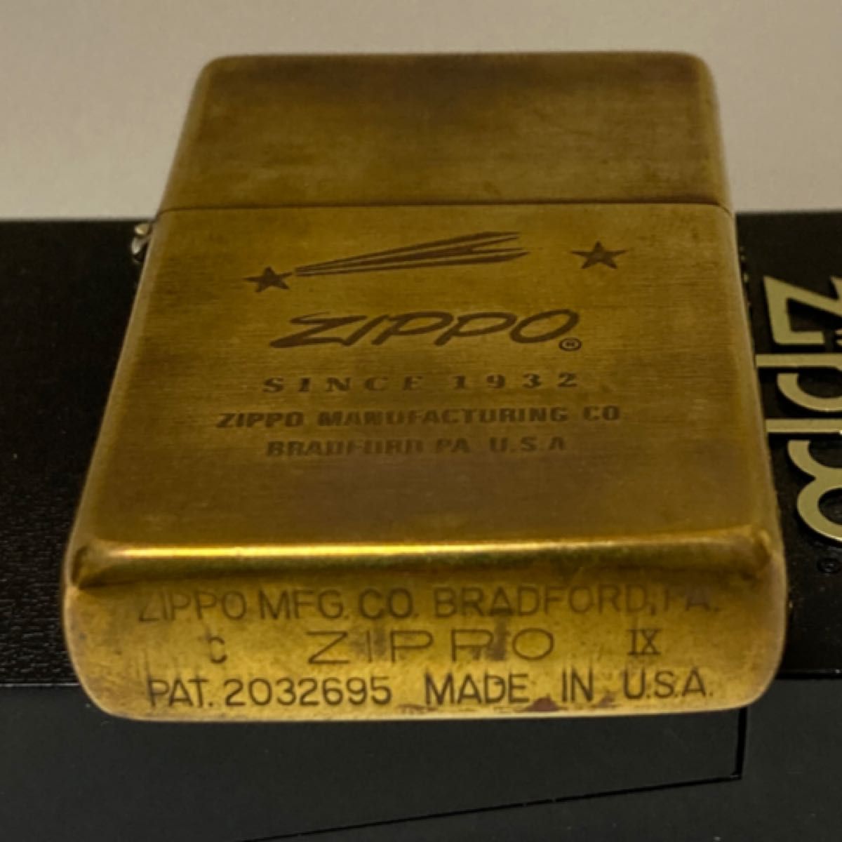 ZIPPO  SOLID  BRASS  1937レプリカ　流れ星　　中古品　箱無し　1993年製