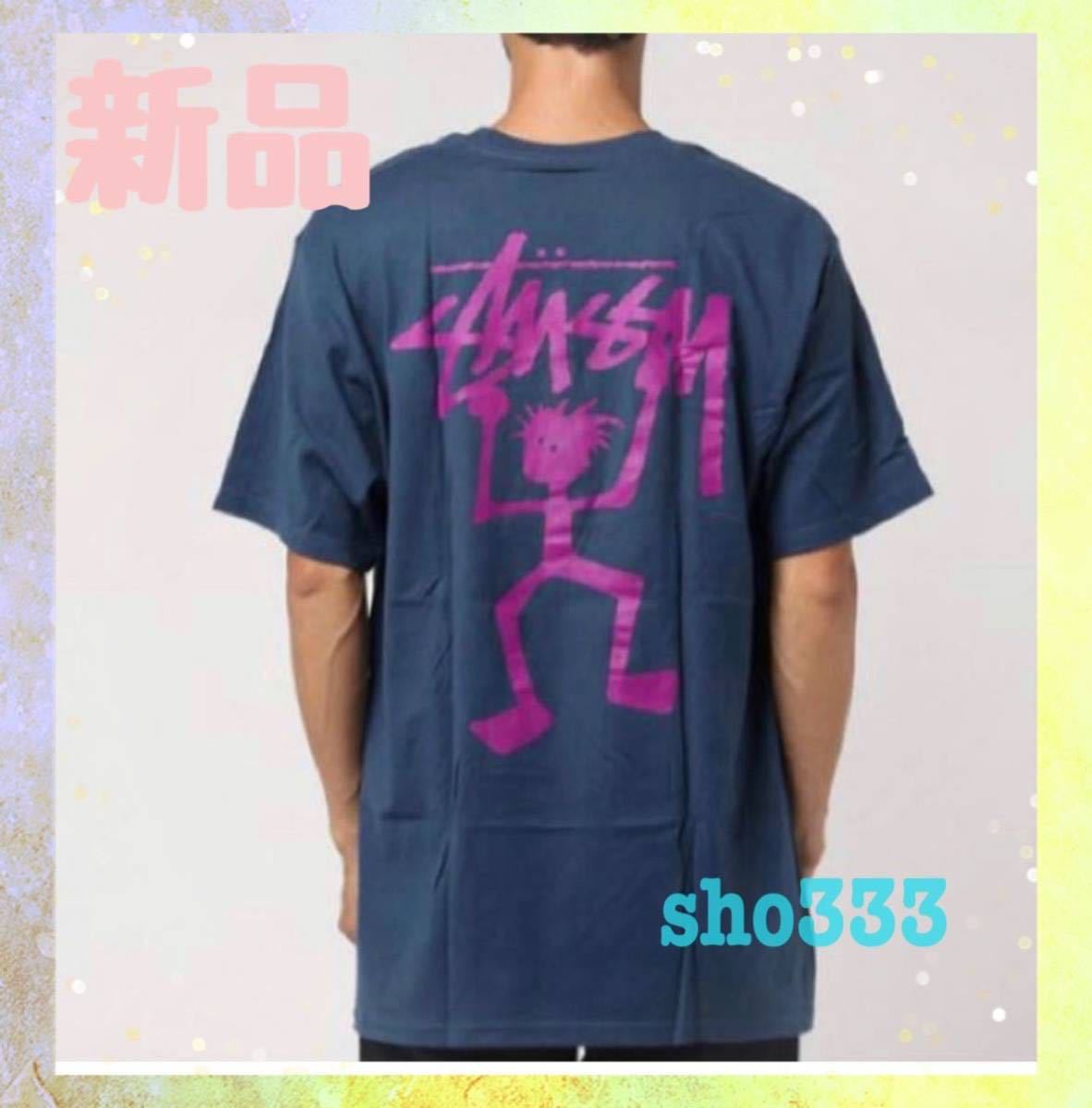 ↓↓値下げ#Stussy Ｗarrior Man Tシャツ #ステューシー L 新品未着用 (プリントTシャツ#ネイビー_画像1