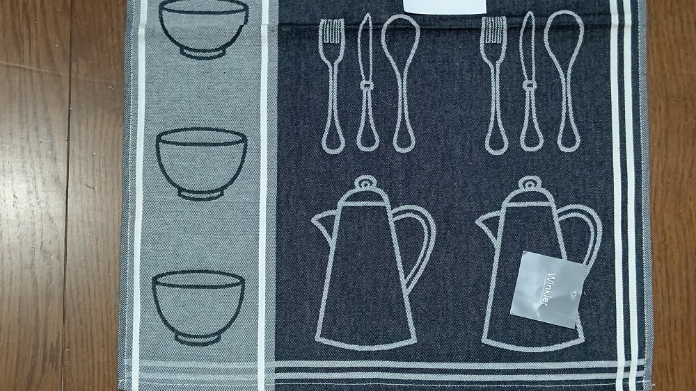 1-4 tea towel Winkler(68×49. perhaps cotton 100% ) kitchen * dining table supplies gray Monotone 