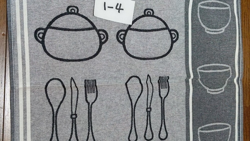 1-4 tea towel Winkler(68×49. perhaps cotton 100% ) kitchen * dining table supplies gray Monotone 