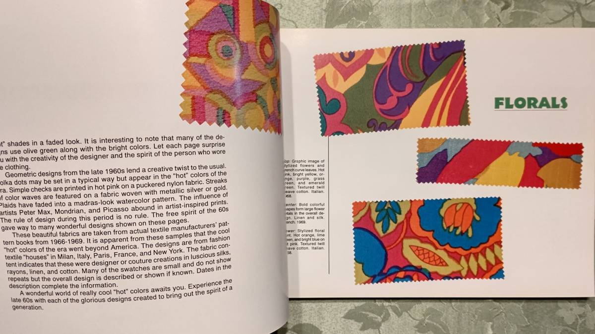 輸入洋書 ヴィンテージ生地 テキスタイル 写真集 COOL HOT COLORS FABRICS OF THE LATE 1960s by Joy Shih 1997年 A Schiffer Design bookの画像4