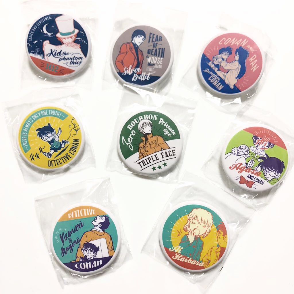 鳥取 コナン百貨店 限定 缶バッジ 蘭 新一 7点セット コナン探偵社 毛利蘭
