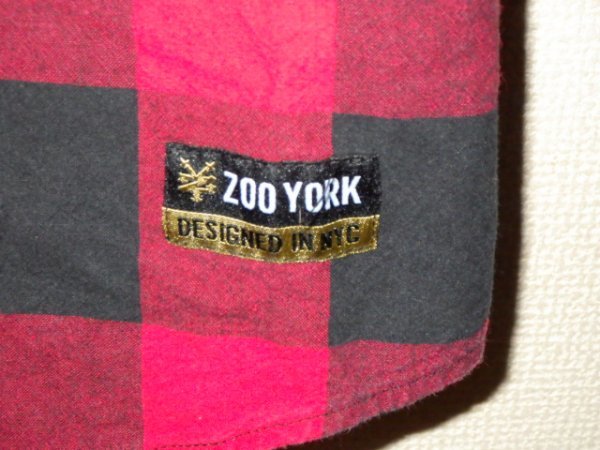 z8866ZOO YORK★ズーヨーク★7分丈★チェック柄★プリントシャツ★サイズＭ★ＵＳＡ★人気★激安★送料格安_画像3