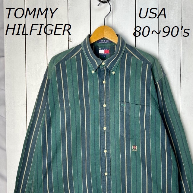 US規格】90s TOMMY HILFIGER 長袖シャツ メンズ XL相当