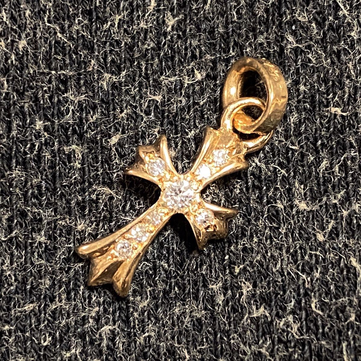 クロムハーツ 22k ベビー ファット クロス パヴェダイヤ チャーム