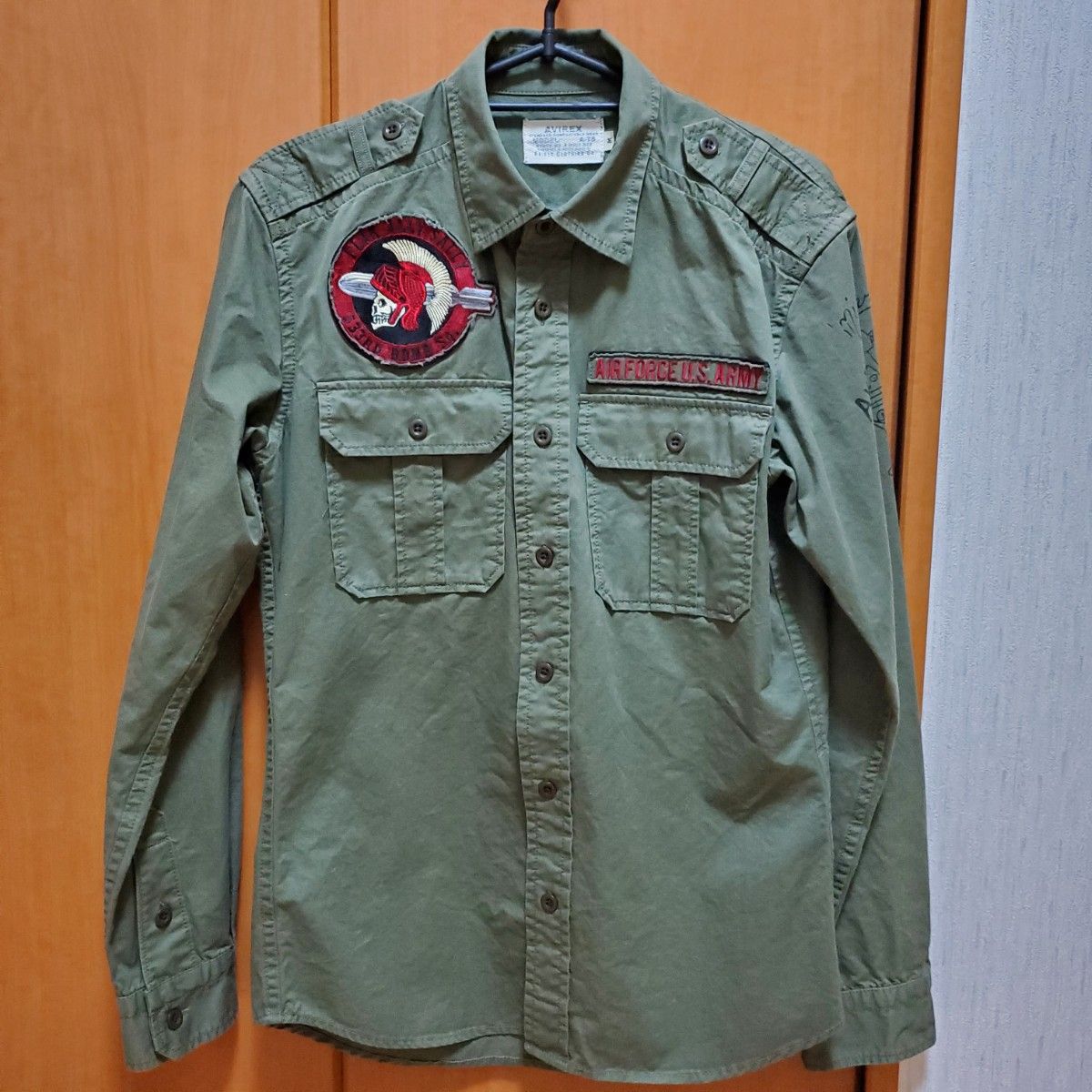 AVIREX U S ARMY ミリタリーシャツ A-75 Mサイズ 美品|PayPayフリマ