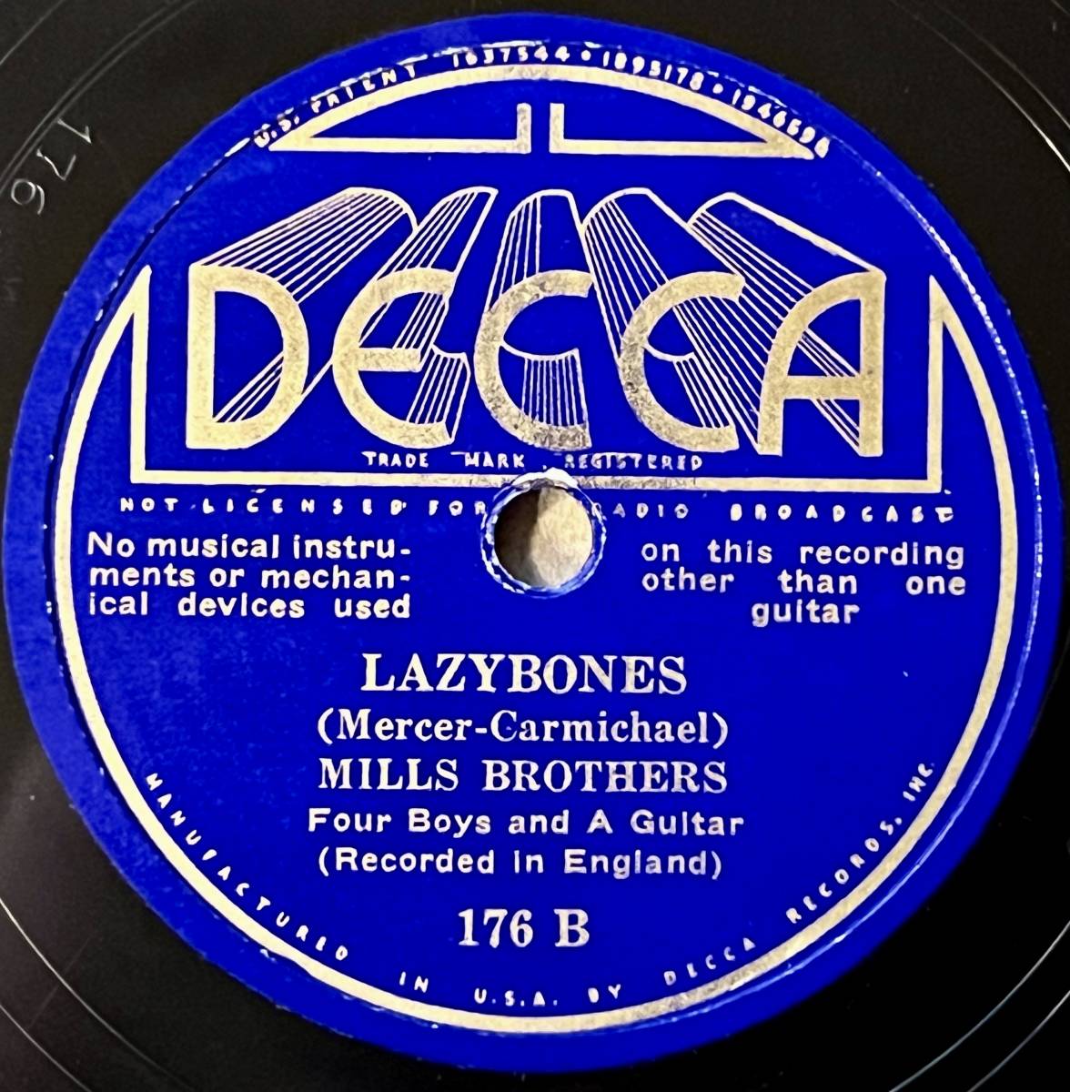 MILLS BROTHERS 最初期録音 DECCA Nagasaki/ Lazybones ギターのみの伴奏でのヴォーカル_画像3