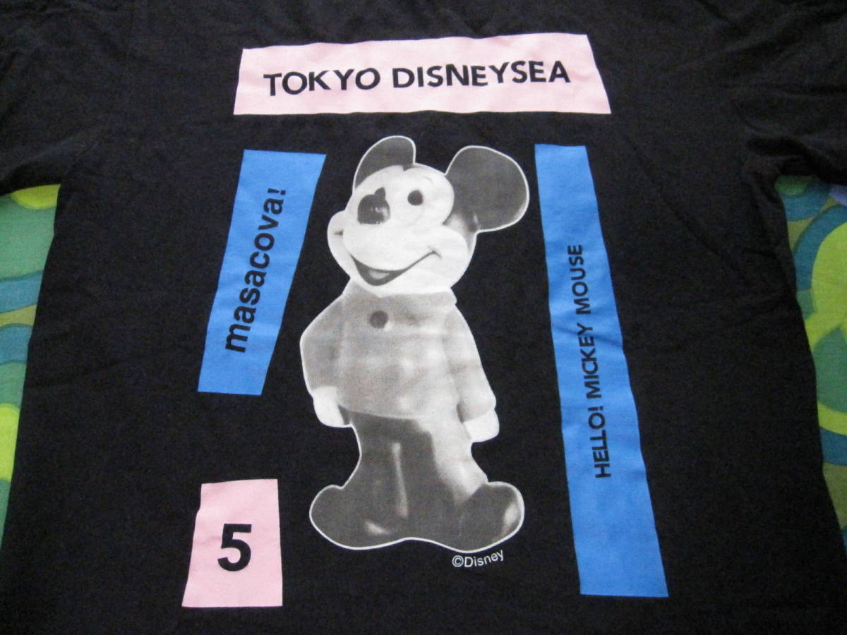  Tokyo Disney si-× BEAMS Beams Mickey Mouse short sleeves T-shirt XS black USED clean 