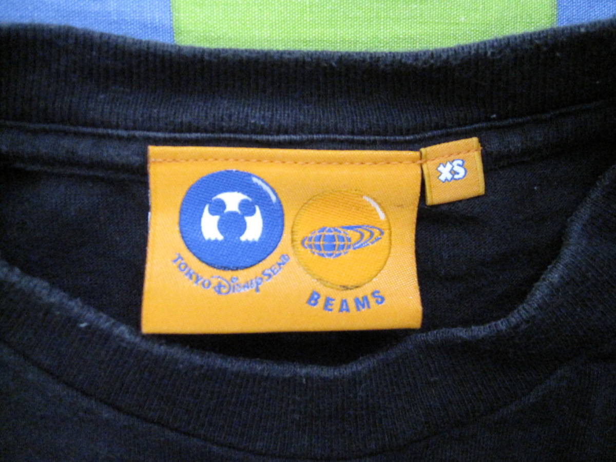  Tokyo Disney si-× BEAMS Beams Mickey Mouse short sleeves T-shirt XS black USED clean 
