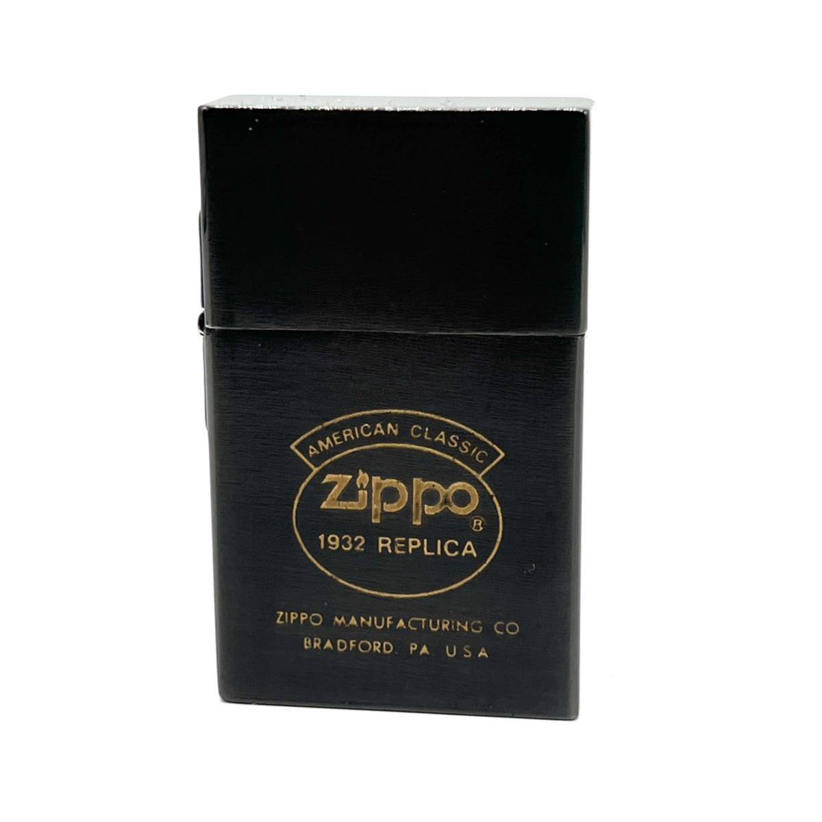 【美品!!】ZIPPO ジッポー 1932レプリカ ブラックコーティング ロゴ アメリカンクラシック 1989年製_画像1