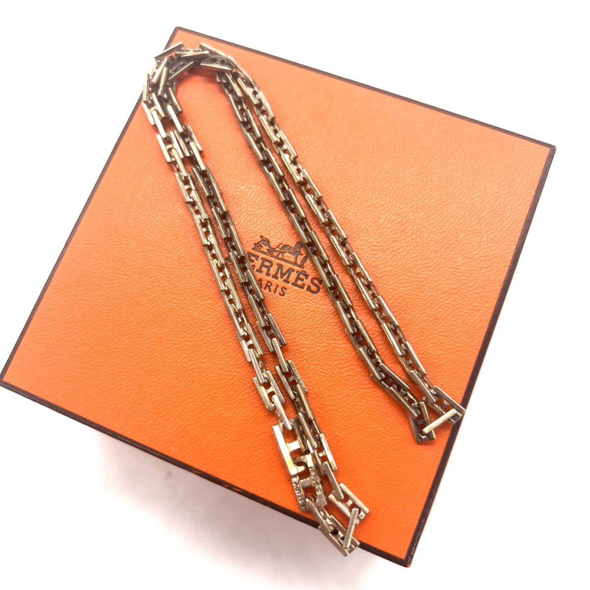 HERMES エルメス sv925 ヘラクレス チェーン ネックレス 42cm 当時箱