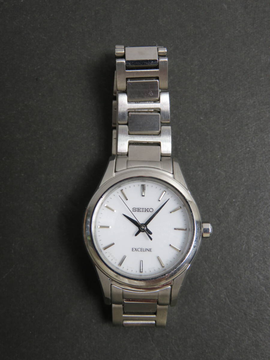  прекрасный товар Seiko SEIKO Exceline EXCELINE солнечный SOLAR 3 стрелки оригинальный ремень V117-0EB0 женский женские наручные часы сделано в Японии U408 работа товар 