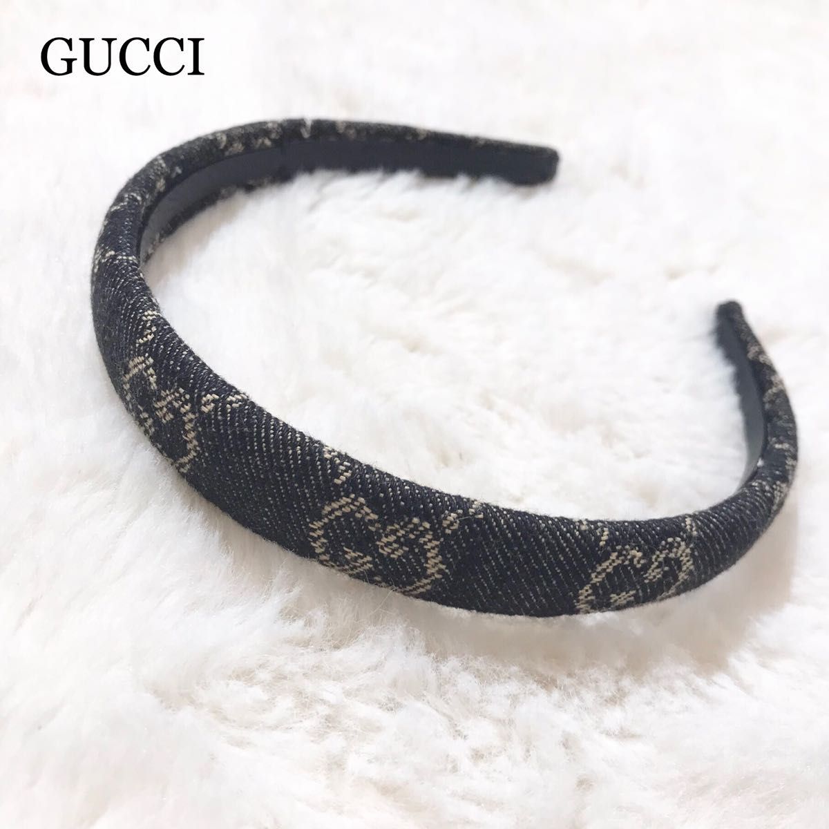 ✨現行・大人気✨GUCCI カチューシャ デニム GGマーモント-