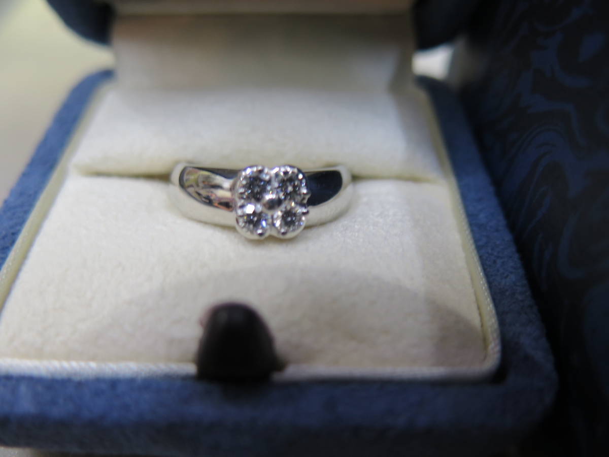 MIKIMOTO/ Mikimoto платина 950 бриллиантовое кольцо diamond 0.29ct.8.9g 10 номер 