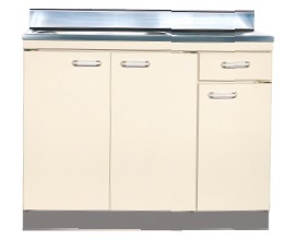 【ライフ住器】OON-100L　流し台　1000×460　アイボリー【日本製】