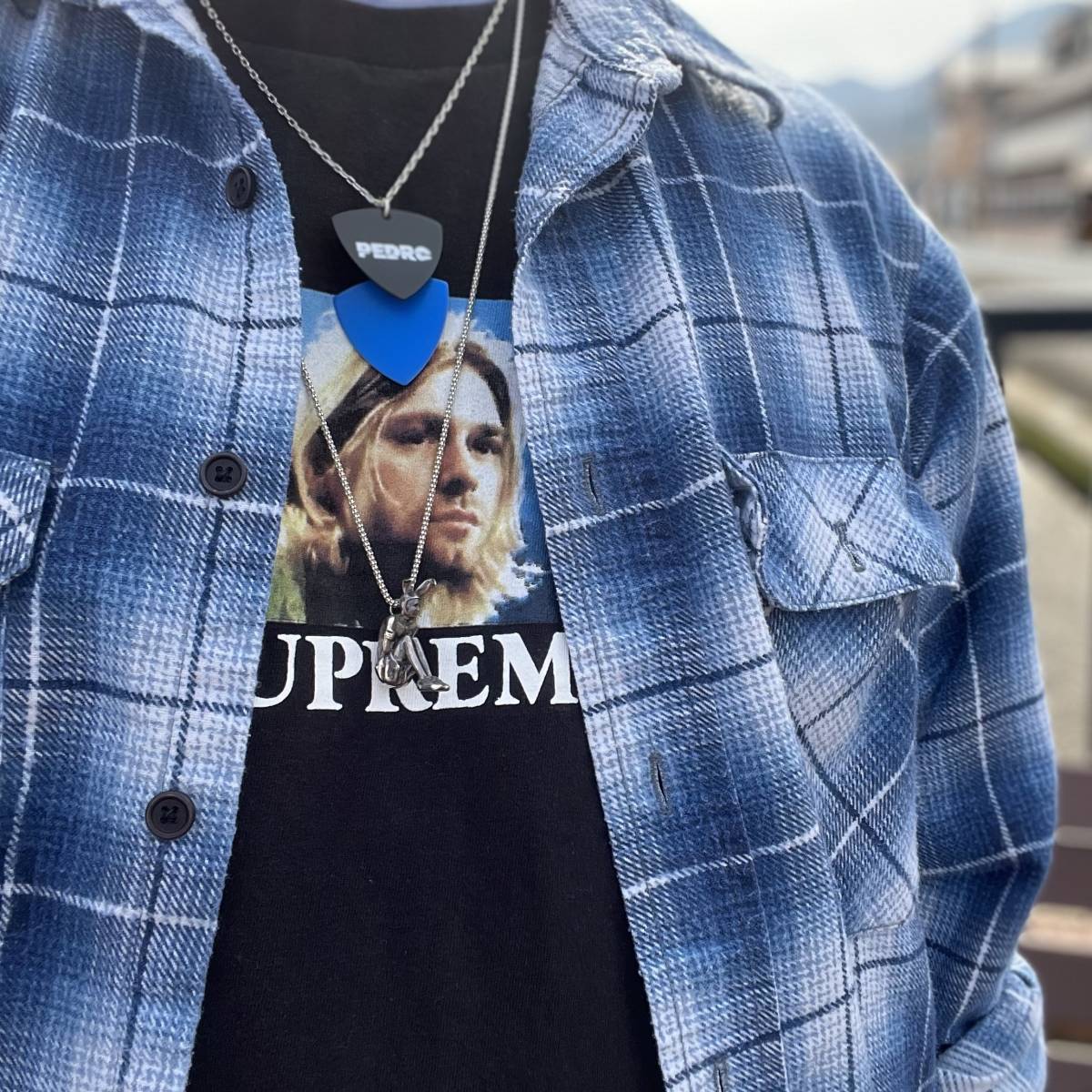 70〜80s Fieldmaster オンブレ チェック プリント フランネル シャツ カートコバーン kurt cobain supreme シャドー ネル Tee soloist 古着_画像7