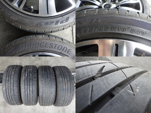 213-657　IMPUL　アルミホイール＆ラジアルタイヤ　195/45R16　2021年　4本セット　ロックナット付き_画像6