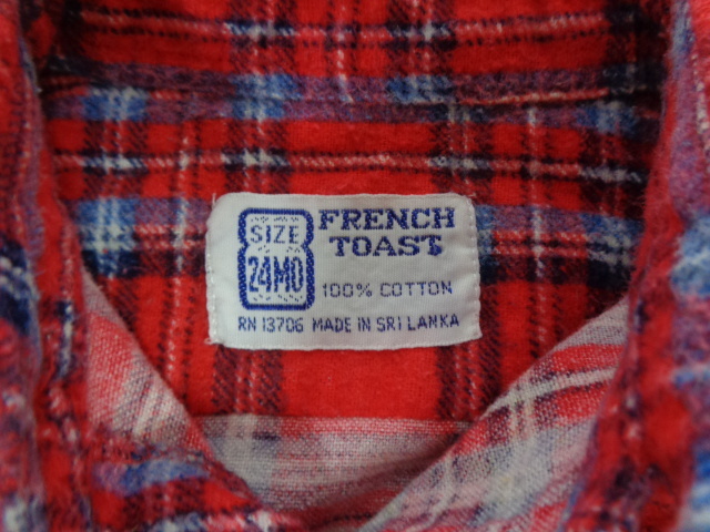 400◆FRENCH TOAST チェックフランネルシャツ◆フレンチトースト size:24M 赤色系 子供服 綿コットン100％ 長袖シャツ ゆうパケット 5C_画像5