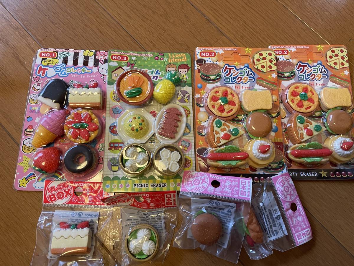 けしごむBOX日本製含む　アイスケーキラーメンハンバーガーなど　28個_画像1