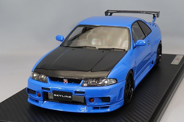 イグニッションモデル 1/18 日産 スカイライン GT-R (BCNR33) ブルー/CE28Nタイプ18インチ ホイール IG2780 #R33_画像1