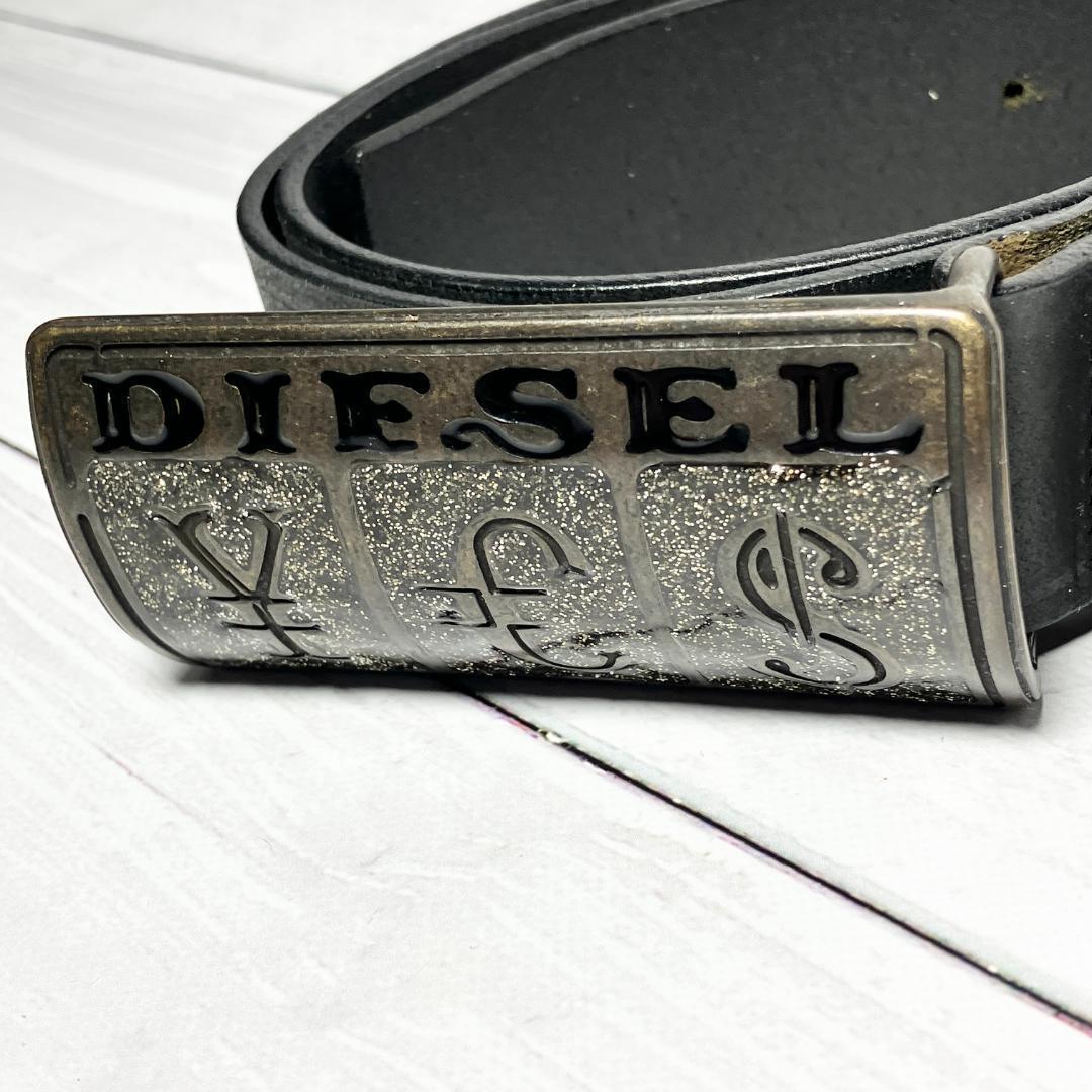 ☆美品☆ DIESEL ディーゼル レザー ベルト 大きい バックル