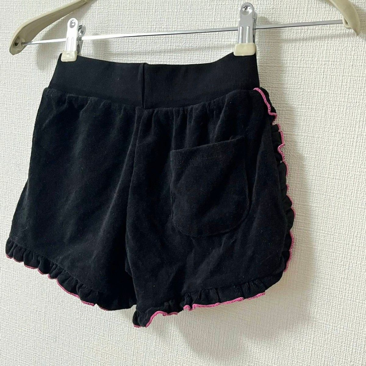 140cm位 美品 韓国子供服 タオル地　ショートパンツ ショーパンギャル系 黒