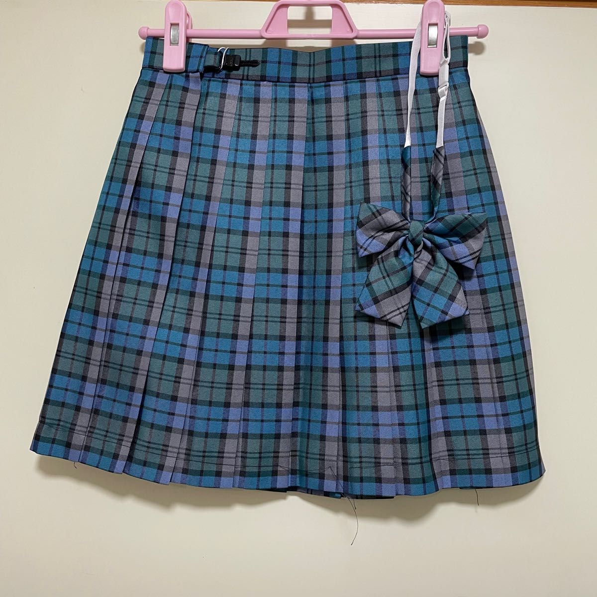 新品257ロングXL】リボンつき なんちゃって制服スカート