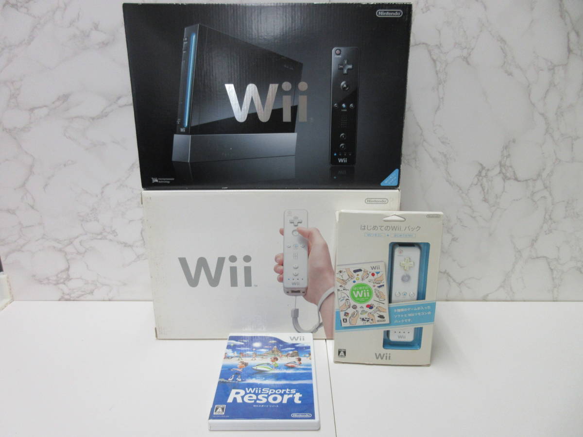 Yahoo!オークション - A1-5【任天堂 Wii 4点セット Wii本体(黒、白)...