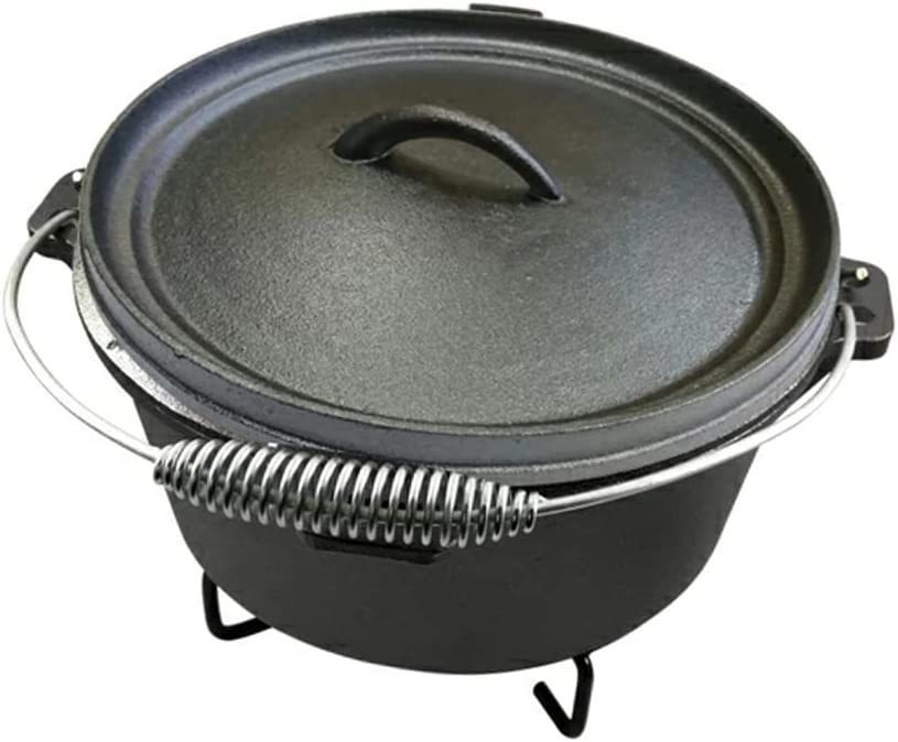 lixinixil ダッチオーブン 10インチ 鋳鉄製 五徳 リッドリフター 3in1 ビギナーセット アウトドア キャンプ BBQ 料理 燻製 煮る 焼く 蒸すの画像1