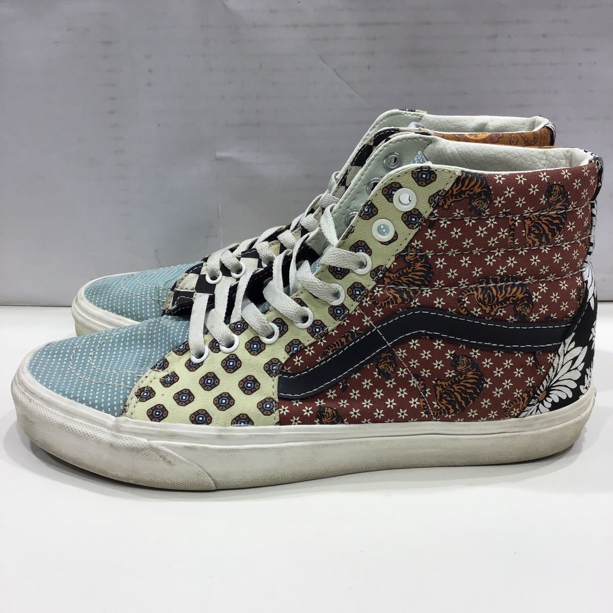 【VANS バンズ】tiger patchwork ハイカットスニーカー 28cm マルチカラー 2303oki_画像3