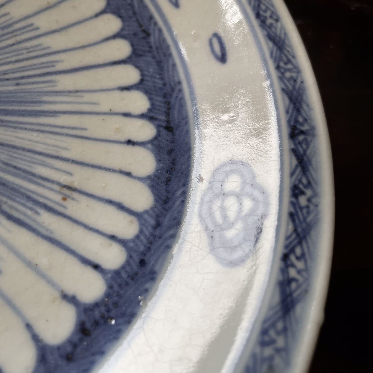 染付菊文様六寸皿③ *初期伊万里 *江戸時代初期 | hospitaldeyumbo